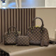 Black Brown Casual Plaid Patchwork Zipper Contrast Bags