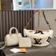 White Casual Letters Patchwork Zipper Contrast Bags
