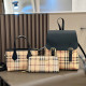 Black Casual Plaid Patchwork Zipper Contrast Bags