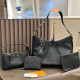 Black Street Letters Zipper Embossed Bags