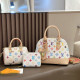 Colour Daily Letters Gradient Patchwork Zipper Contrast Bags