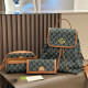 The cowboy blue Casual Letters Patchwork Zipper Contrast Bags