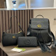 Black Street Solid Color Zipper Tassel Embossed Bags