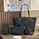 Black Daily Letters Zipper Embossed Bags