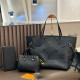 Black Street Letters Zipper Embossed Bags