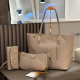 Khaki Daily Letters Zipper Embossed Bags