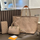 Khaki Street Letters Zipper Embossed Bags