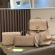 Khaki Street Solid Color Patchwork Zipper Embossed Bags
