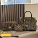 Brown Casual Letters Patchwork Zipper Contrast Bags