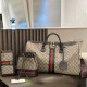 Khaki Casual Stripe Letters Patchwork Zipper Bags