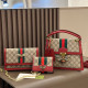 Red Casual Stripe Letters Metal Accessories Trim Bags