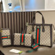 Khaki Daily Stripe Letters Patchwork Zipper Bags