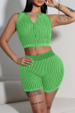 Pink Casual Solid Color Zipper Zipper Collar Sleeveless Two Pieces