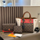 Red-brown Street Letters Patchwork Contrast Bags