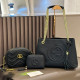 Black Casual Letters Chains Embossed Bags