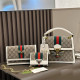 White Casual Stripe Letters Metal Accessories Trim Bags