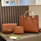 Orange Daily Letters Patchwork Metal Accessories Trim Bags