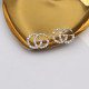 White Daily Letters Hollow Out Rhinestone Decor Earrings