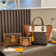 Orange Brown Casual Letters Patchwork Chains Contrast Bags