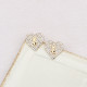 Yellow Daily Heart Shaped Letters Rhinestone Decor Earrings