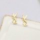 Gold Daily Letters Hollow Out Earrings