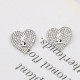 White Daily Heart Shaped Letters Rhinestone Decor Earrings