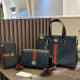 Black Daily Stripe Letters Zipper Embossed Bags