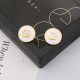 White Daily Letters Pearls Decor Earrings