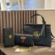 Black Daily Letters Metal Accessories Trim Embossed Bags