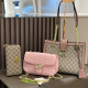Pink Daily Letters Patchwork Chains Contrast Bags