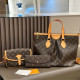 Brown Casual Letters Patchwork Zipper Bags
