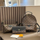 Brown Vacation Letters Patchwork Zipper Contrast Bags