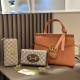 Orange Daily Letters Patchwork Chains Bags