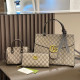 Khaki Daily Letters Patchwork Zipper Bags