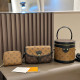 Yellow Brown Daily Letters Patchwork Zipper Contrast Bags