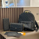 Black Daily Letters Zipper Embossed Bags