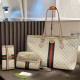 Khaki Casual Stripe Letters Patchwork Zipper Contrast Bags
