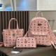 Pink Daily Letters Patchwork Zipper Bags