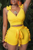 Pink Sexy Solid Color Strap Design Stringy Selvedge Spaghetti Strap Sleeveless Two Pieces