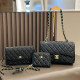 Black Daily Letters Metal Accessories Trim Texture Bags