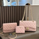 Pink Daily Letters Metal Accessories Trim Texture Bags