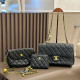 Black Daily Letters Metal Accessories Trim Zipper Texture Bags