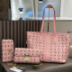 Pink Casual Letters Patchwork Chains Contrast Bags