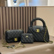 Black Celebrities Letters Metal Accessories Trim Texture Bags