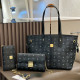 Black Casual Letters Patchwork Chains Contrast Bags