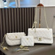 White Daily Letters Metal Accessories Trim Zipper Texture Bags