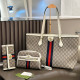White Casual Stripe Letters Patchwork Zipper Contrast Bags