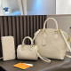 White Daily Letters Zipper Embossed Bags
