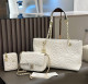 White Daily Flowers Chains Texture Bags
