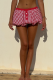 Red Sexy Plaid Buttons Loose Low Waist Speaker Full Print Bottoms